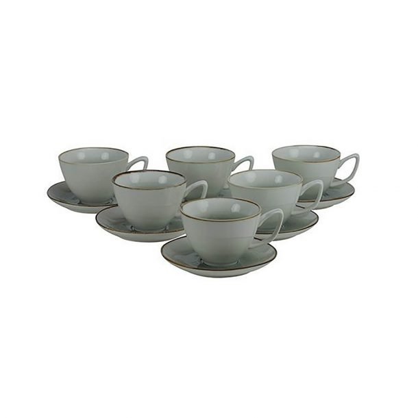 Bricard Amiens Espressoset mit Untertasse Blau 12-teilig